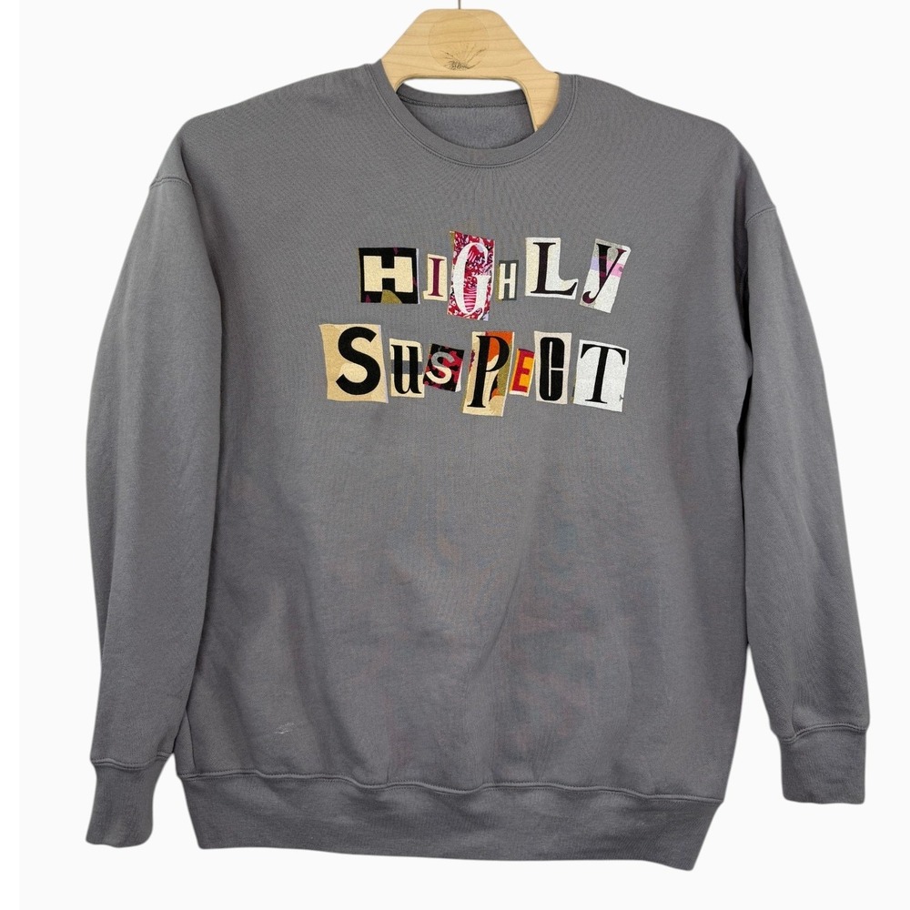 Highly Suspect MCID Band Sweatshirt Men XL Gray Graphic Crewneck Rock Merch